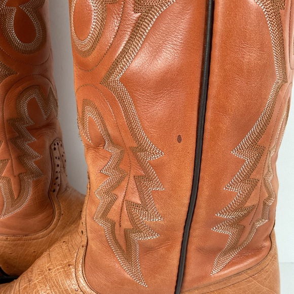 Rios Of Mercedes Smooth Ostrich Cowboy Boots 13 B Exotic USA Made - Picture 14 of 16
